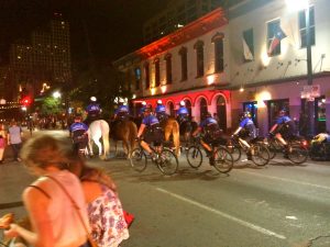 Police on Street Austin Texas United States of America USA