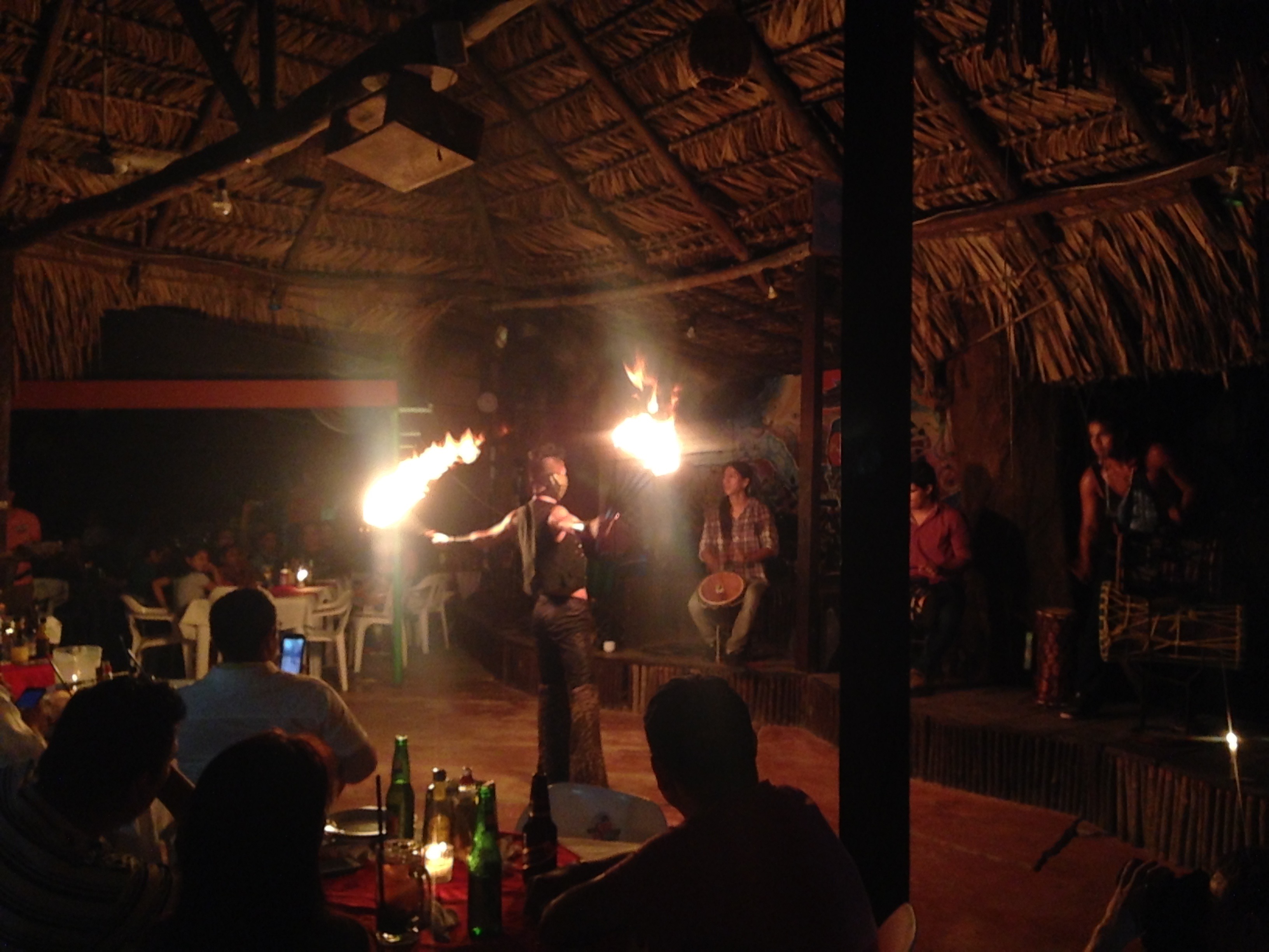 Fire Show Jungle Palace Palenque Mexico