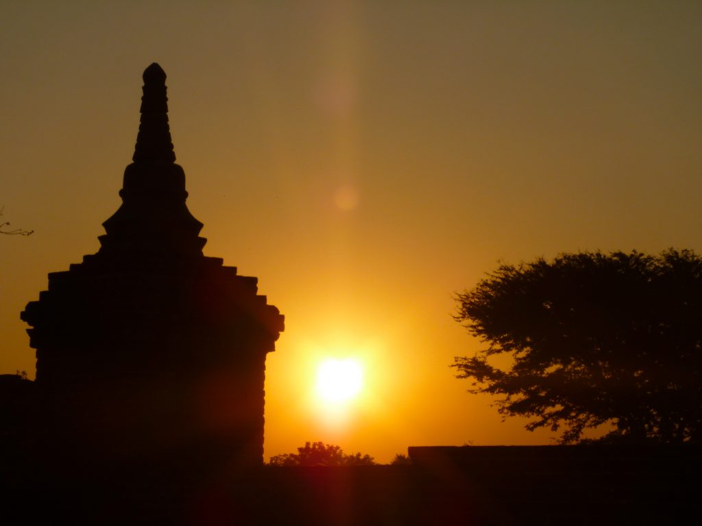 Sunset Pagoda Bagan Myanmar Burma
