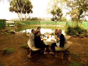 Eating Crocodile at Croc and Snake Park Kwa Zulu Natal South Africa