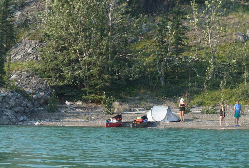 Camping, Lake Lebarge, Yukon River Canoeing Trip, Canada