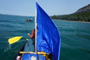 Sailing, Lake Lebarge, Yukon River Canoeing Trip, Canada